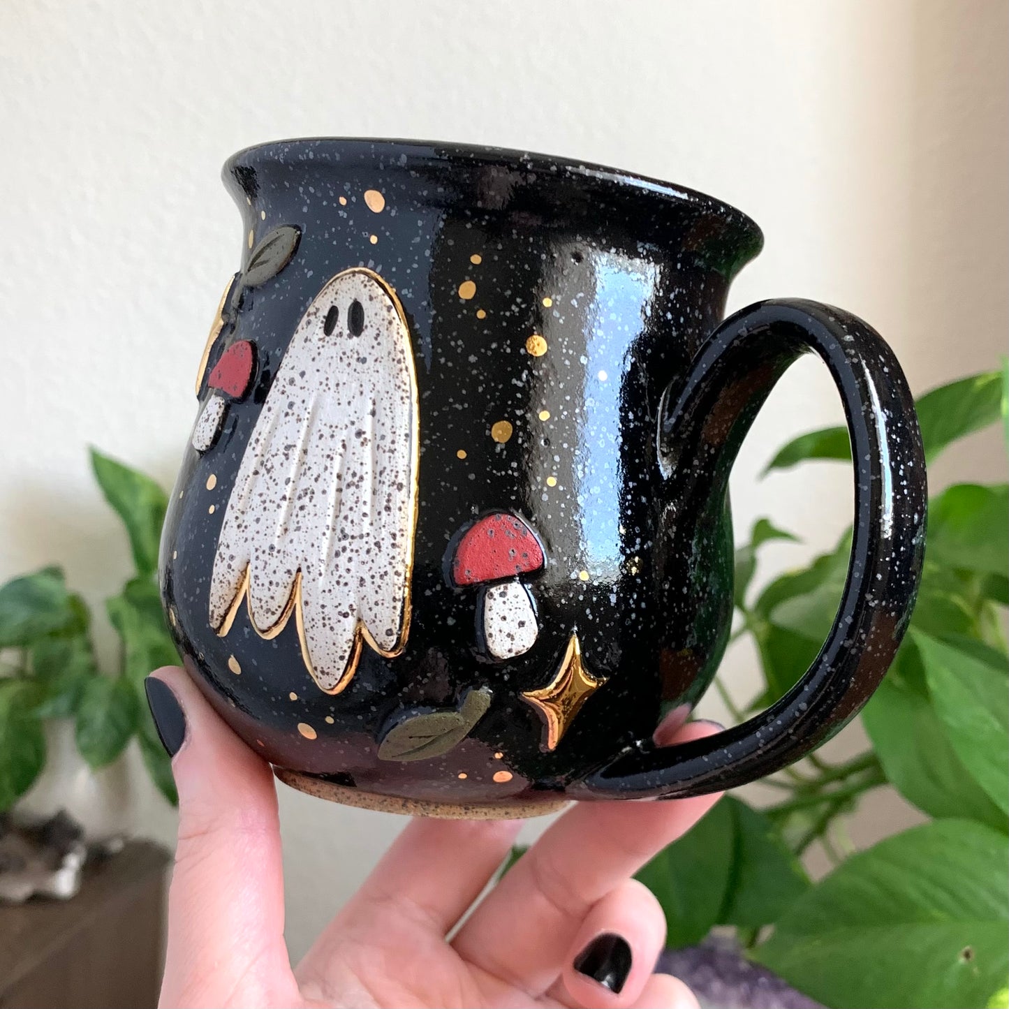 PRE-ORDER • Enchanted Ghost Mug • Raven Glaze *READ FULL DETAILS*