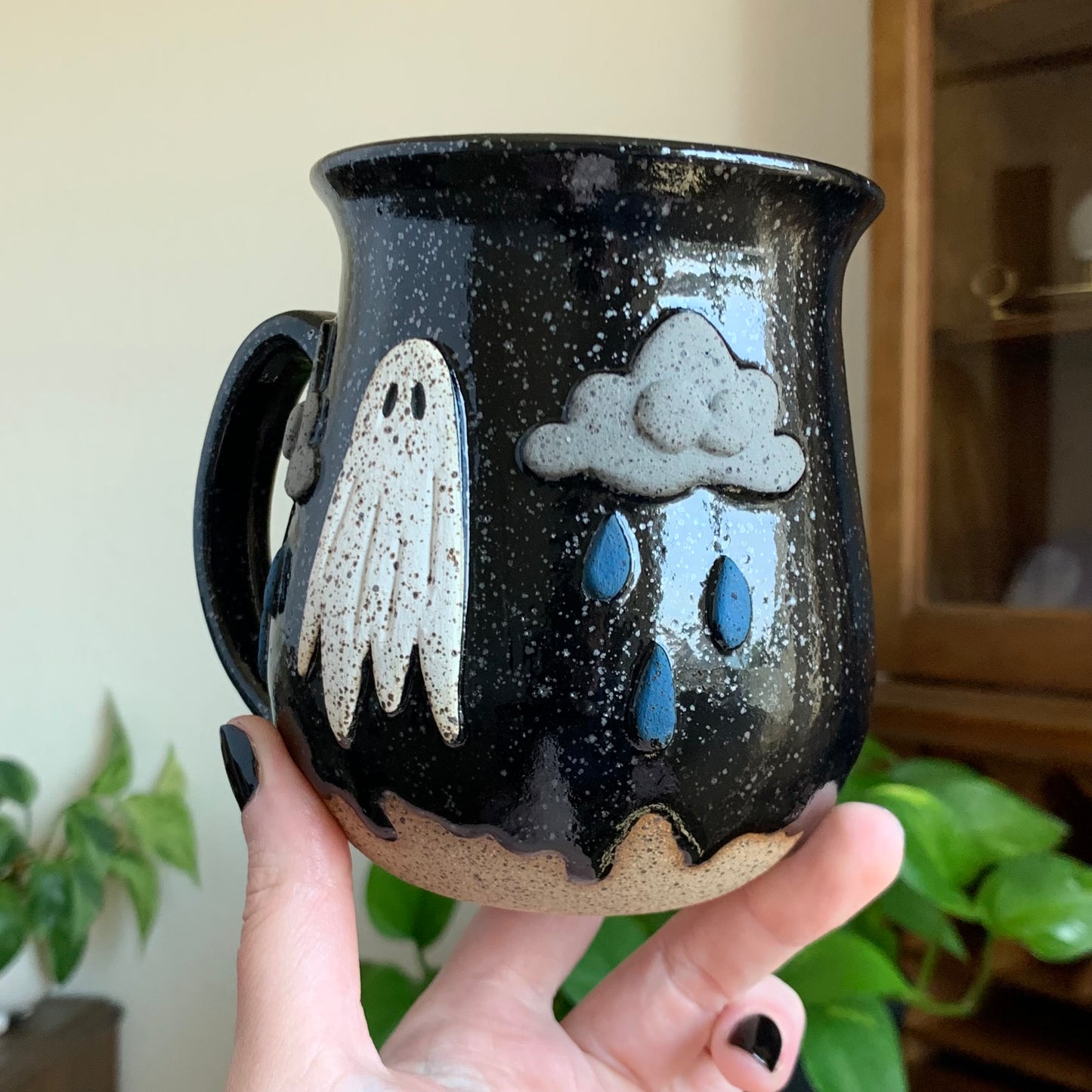 PRE-ORDER • Gloomy Ghost Mug • Raven Glaze *READ FULL DETAILS*