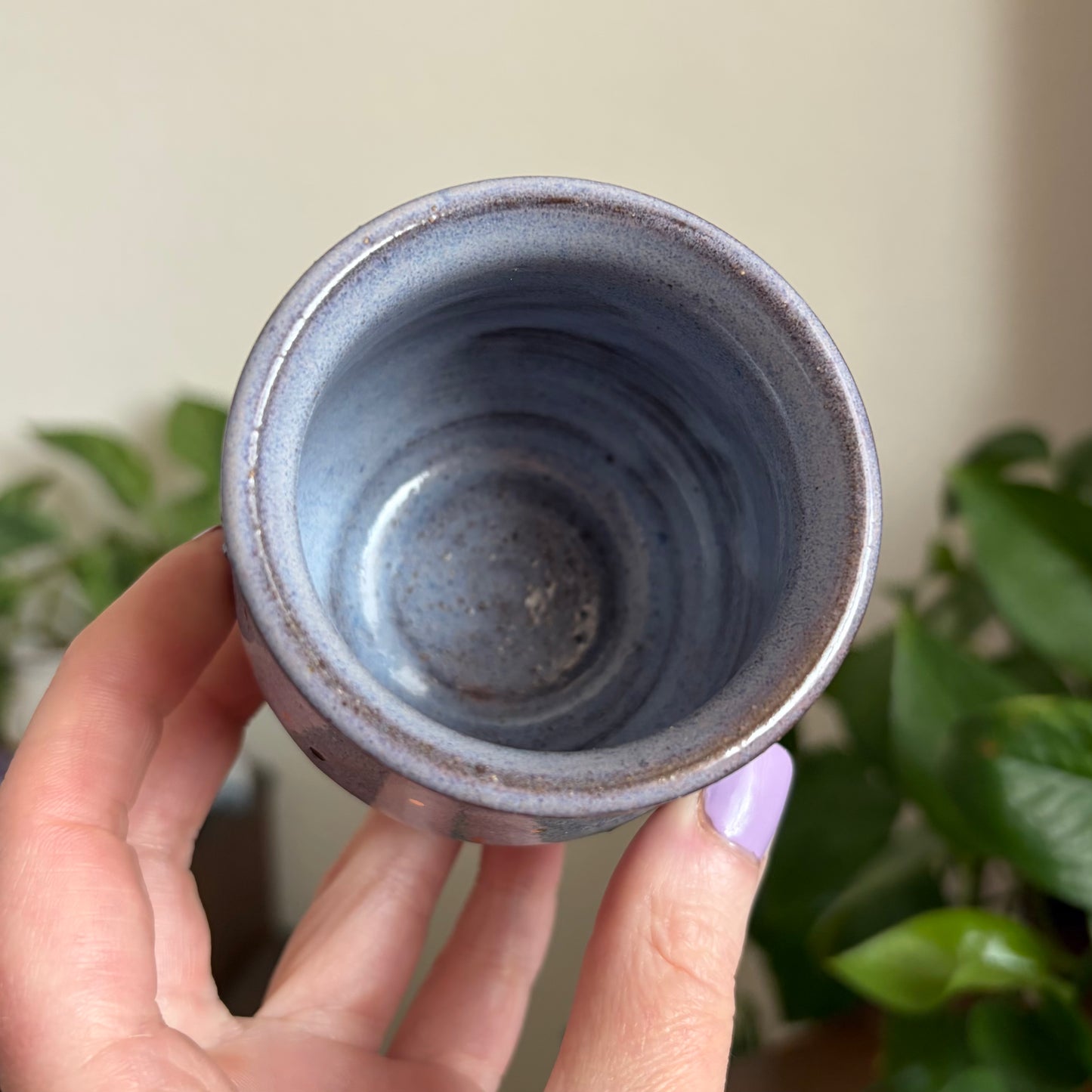 Crystal Moon Phase Mini Ritual Cauldron • Lavender Haze Glaze