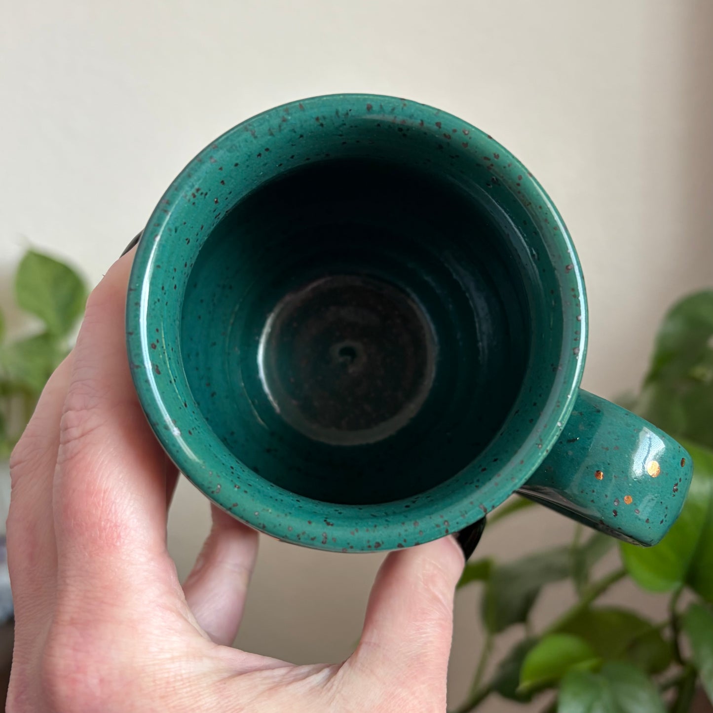 Butterfly + Stars Double Sided Cauldron Mug • Emerald Glaze • 12 fl oz