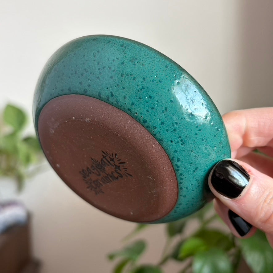 Crescent Moon Ring Bowl • Emerald Glaze