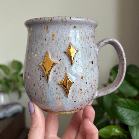 Moon + Stars Double Sided Mug • Lavender Haze Glaze • 15 fl oz