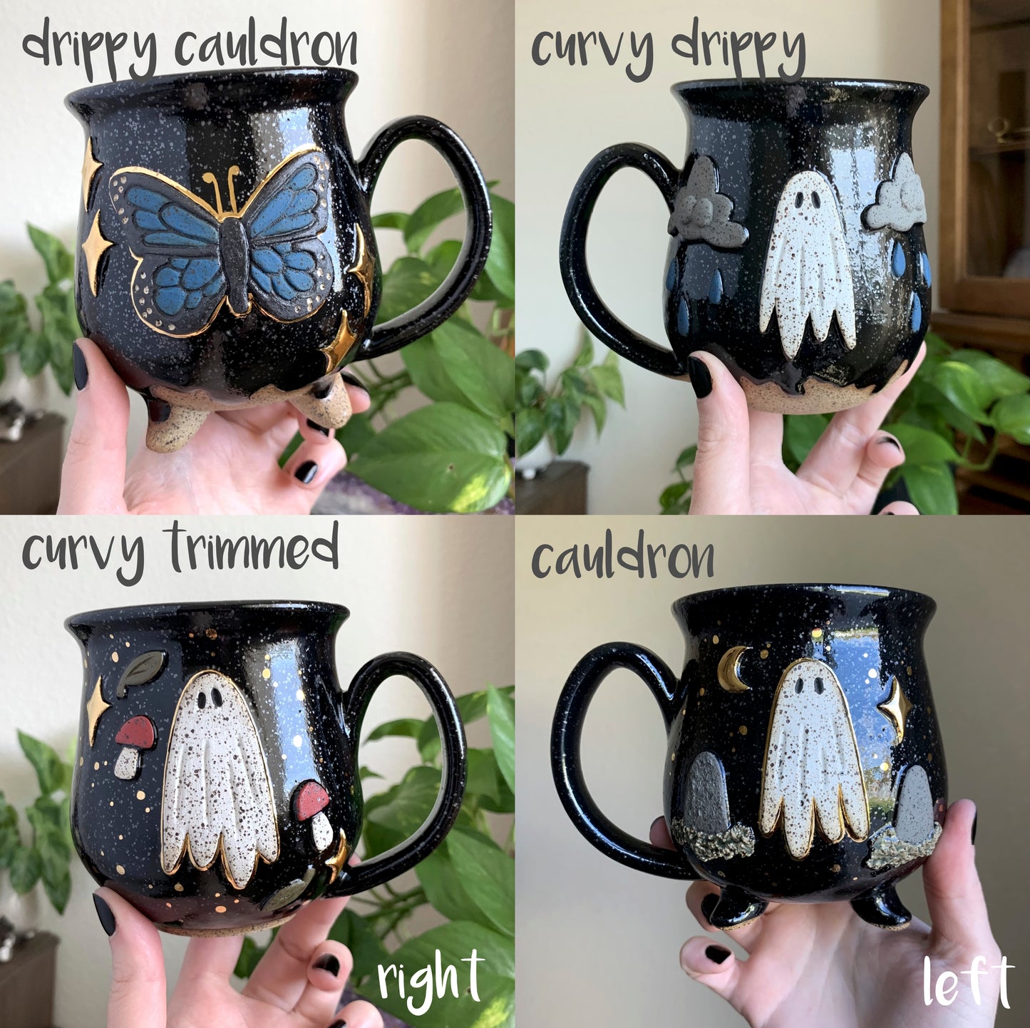 PRE-ORDER • Batty Ghost Mug • CHOOSE YOUR GLAZE *READ FULL DETAILS*