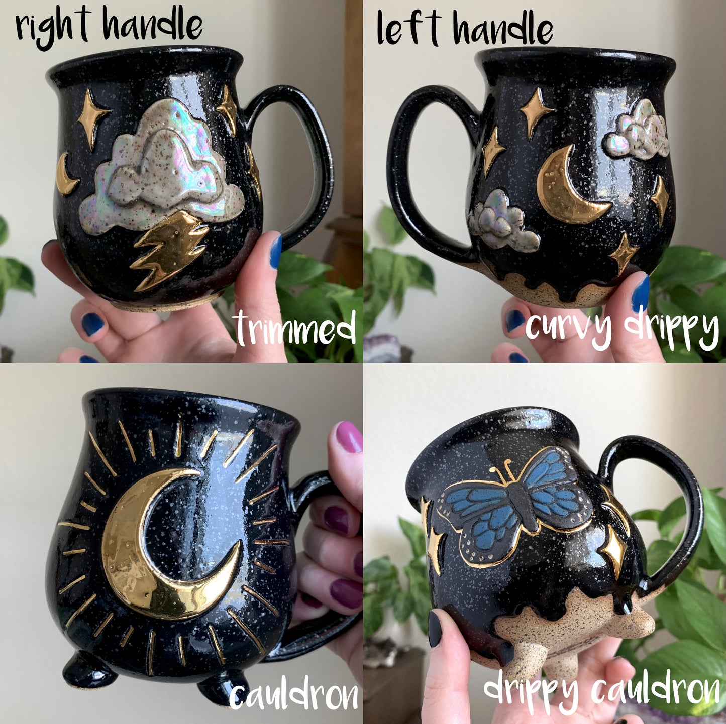 MADE-TO-ORDER • Dark & Moody Strawberry + Flowers Mug • Moody Blue Glaze *READ FULL DETAILS*