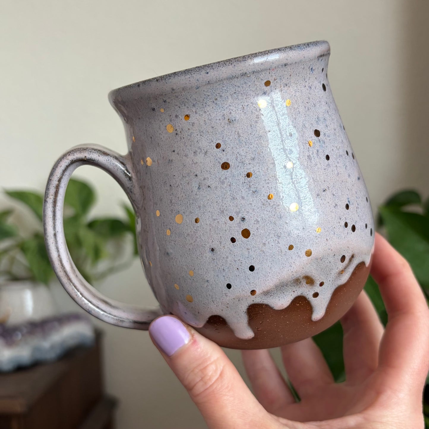 Celestial Hare Mug • Drippy Lavender Haze Glaze • 17 fl oz