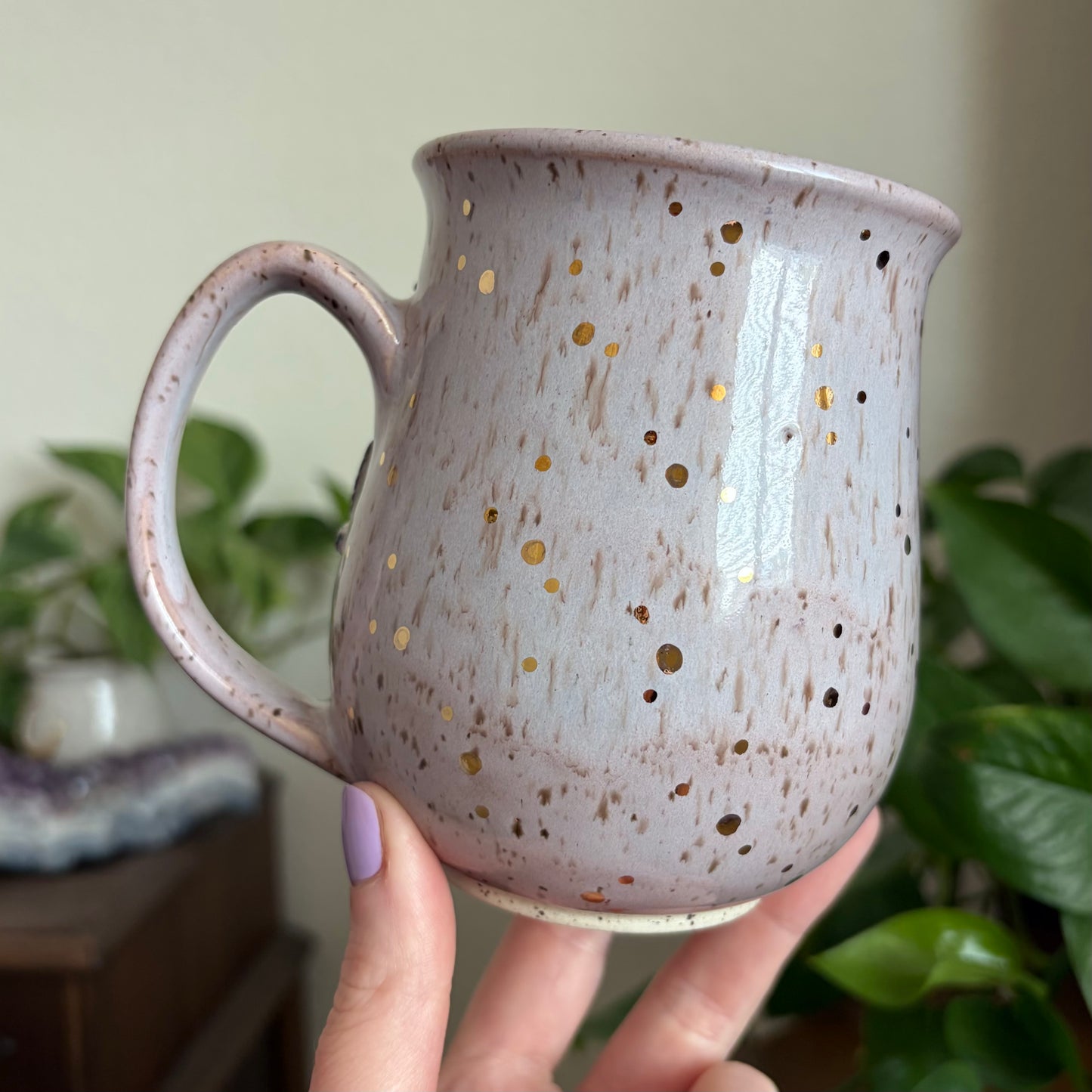Hare + Peonies Mug • Lavender Haze Glaze • 18 fl oz