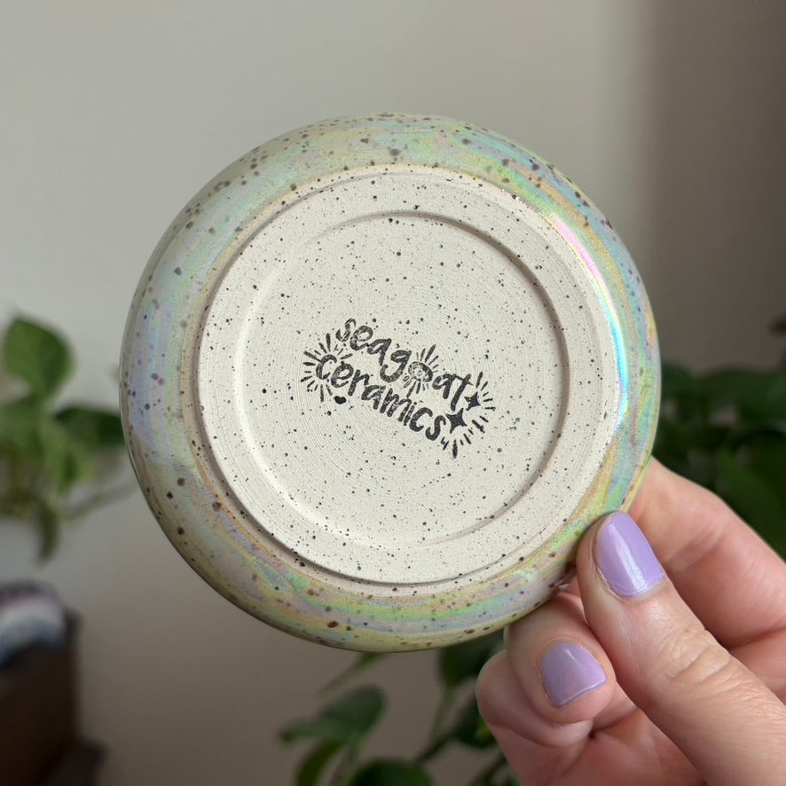 Crescent Moon Ring Bowl • Aura Meadow Glaze