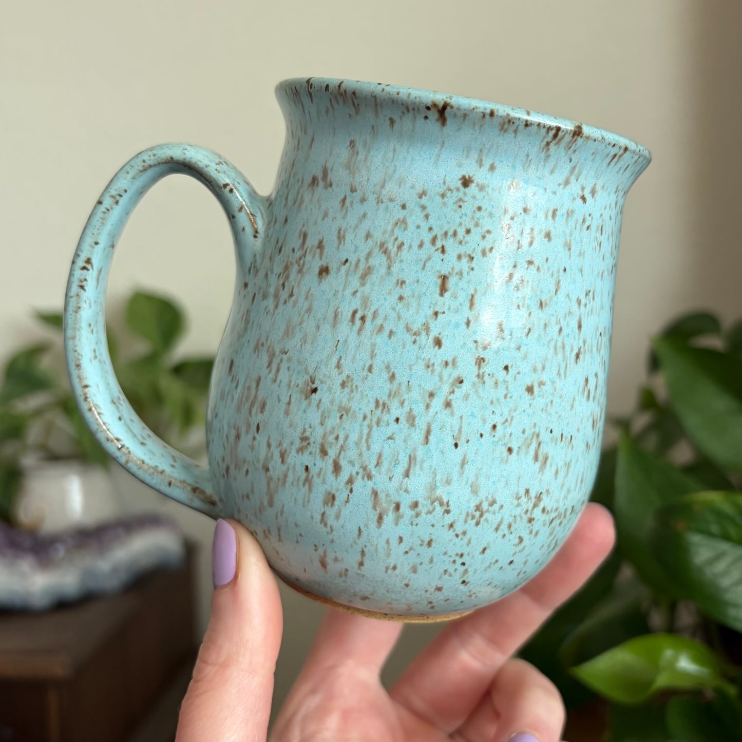 Strawberry + Flowers Mug • Sky Glaze • 15 fl oz