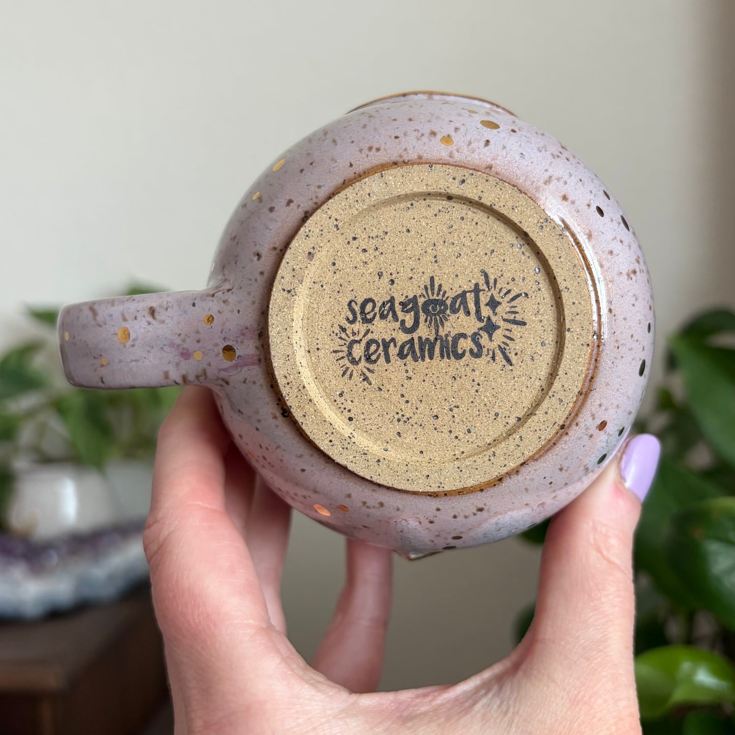 Moon + Stars Double Sided Mug • Lavender Haze Glaze • 15 fl oz