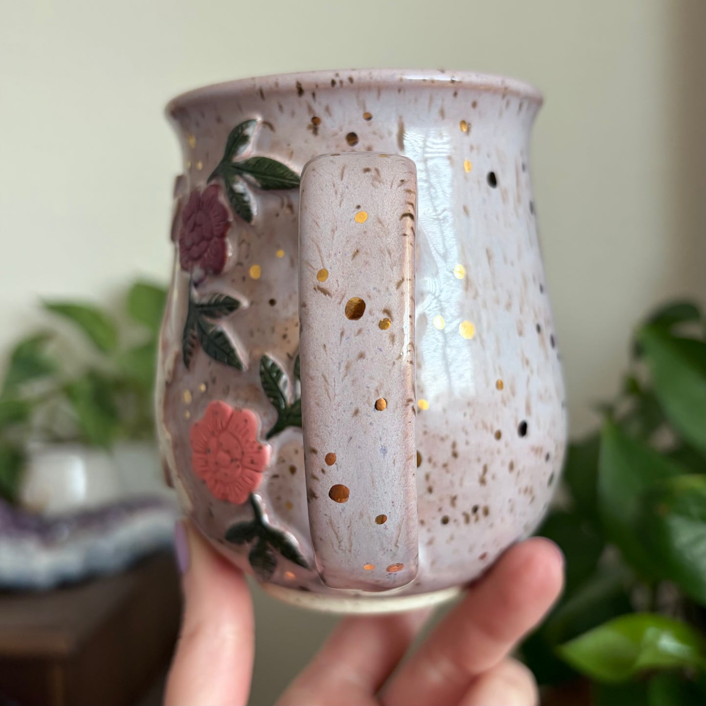 Hare + Peonies Mug • Lavender Haze Glaze • 18 fl oz