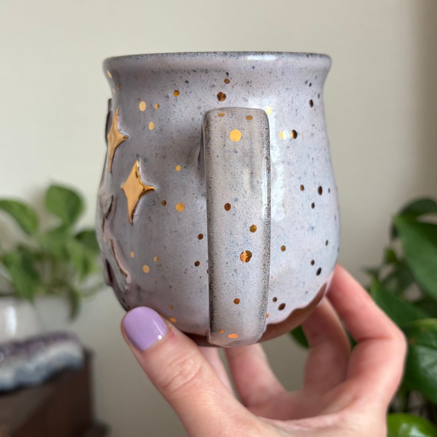 Celestial Hare Mug • Drippy Lavender Haze Glaze • 17 fl oz