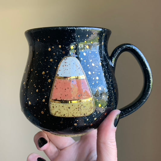 PRE-ORDER • The Candy Corn Mug • Raven Glaze *READ FULL DETAILS*