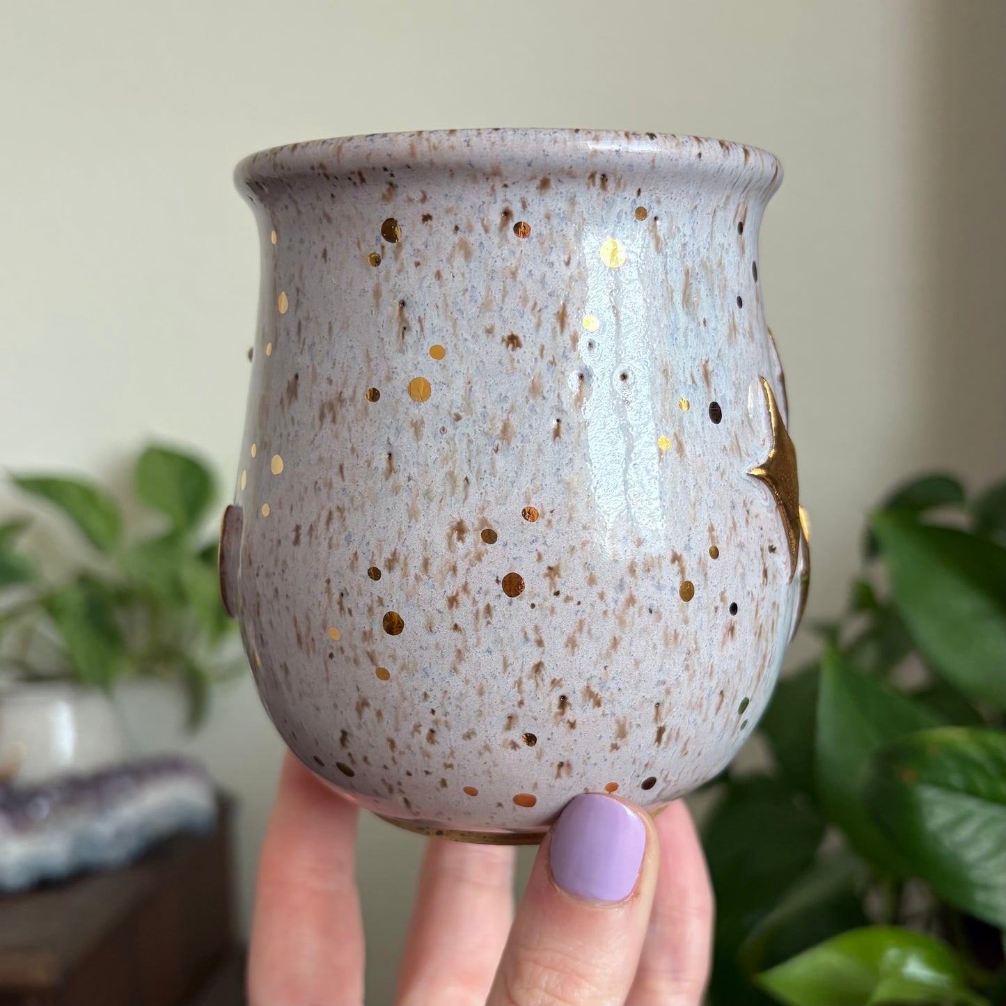Moon + Stars Double Sided Mug • Lavender Haze Glaze • 15 fl oz