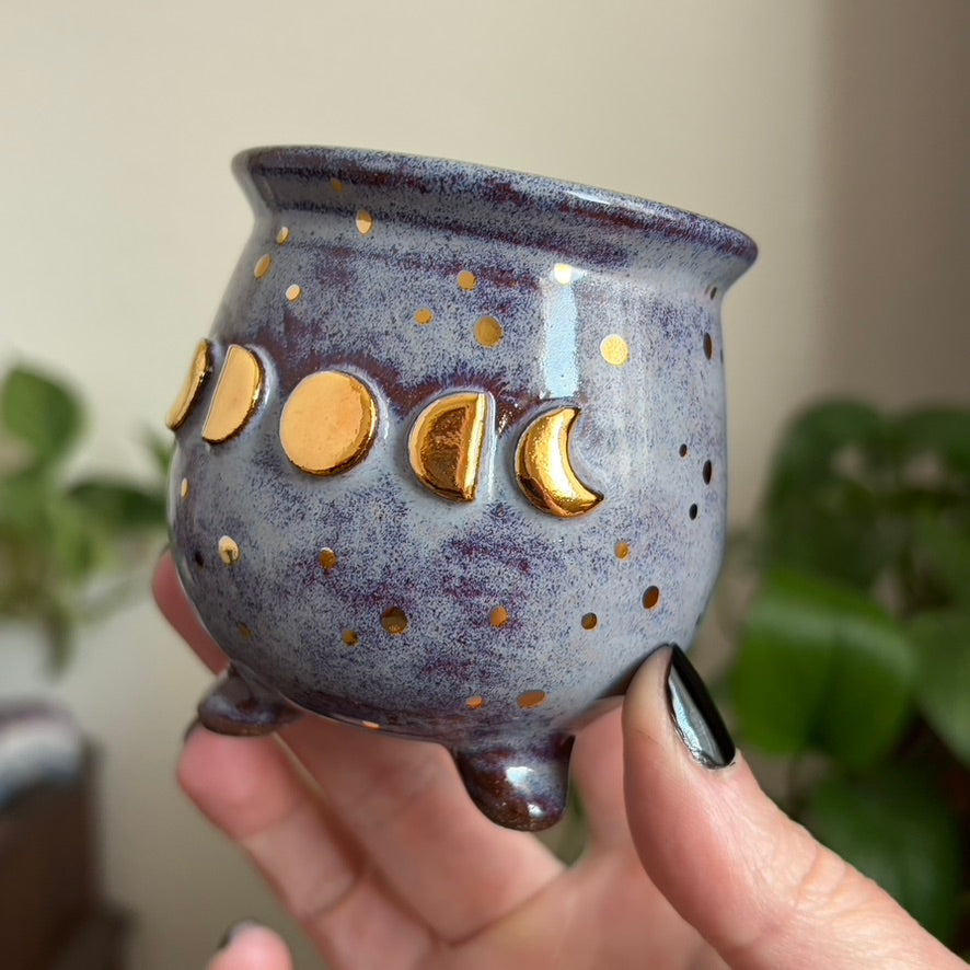 Moon Phase Mini Ritual Cauldron • Déjà Vu Glaze