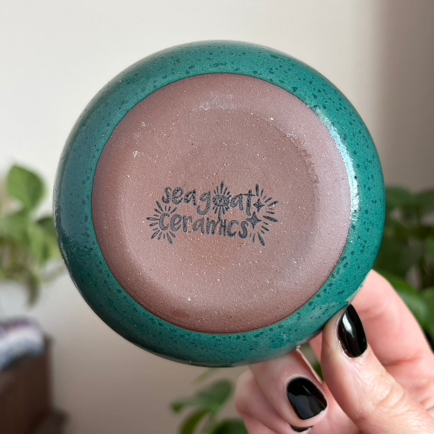 Crescent Moon Ring Bowl • Emerald Glaze