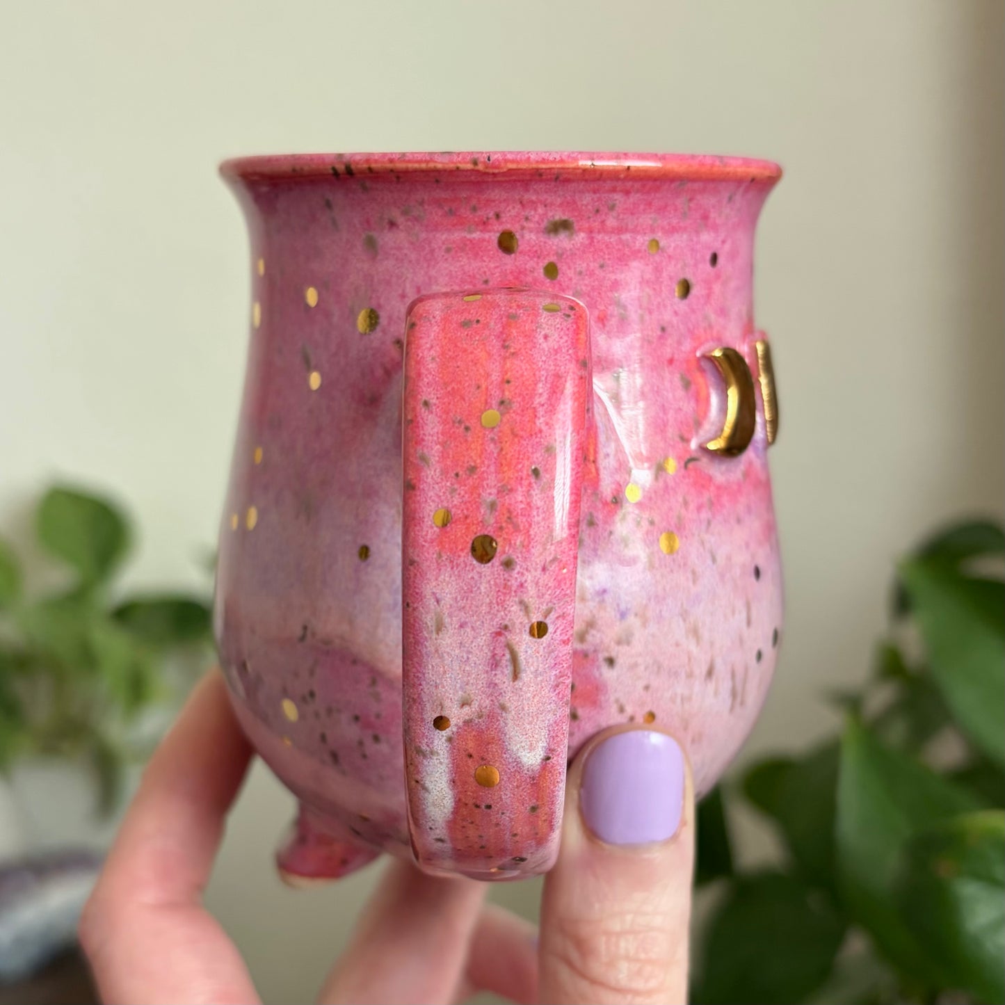 Moon Phase Cauldron Mug • Electric Cosmos Glaze • 11 fl oz