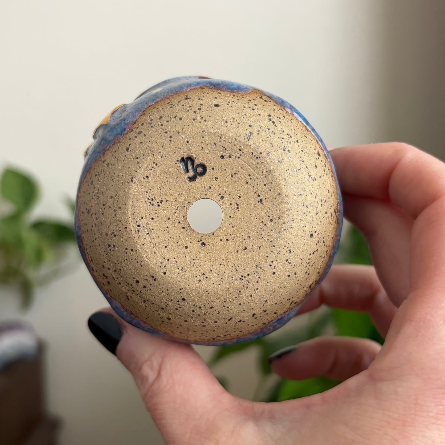 Eye + Stars Mini Planter • Drippy Déjà Vu Glaze • Drainage
