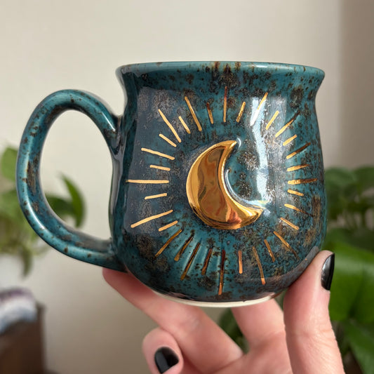 Crescent Burst Mug • Shipwreck Glaze • 11 fl oz
