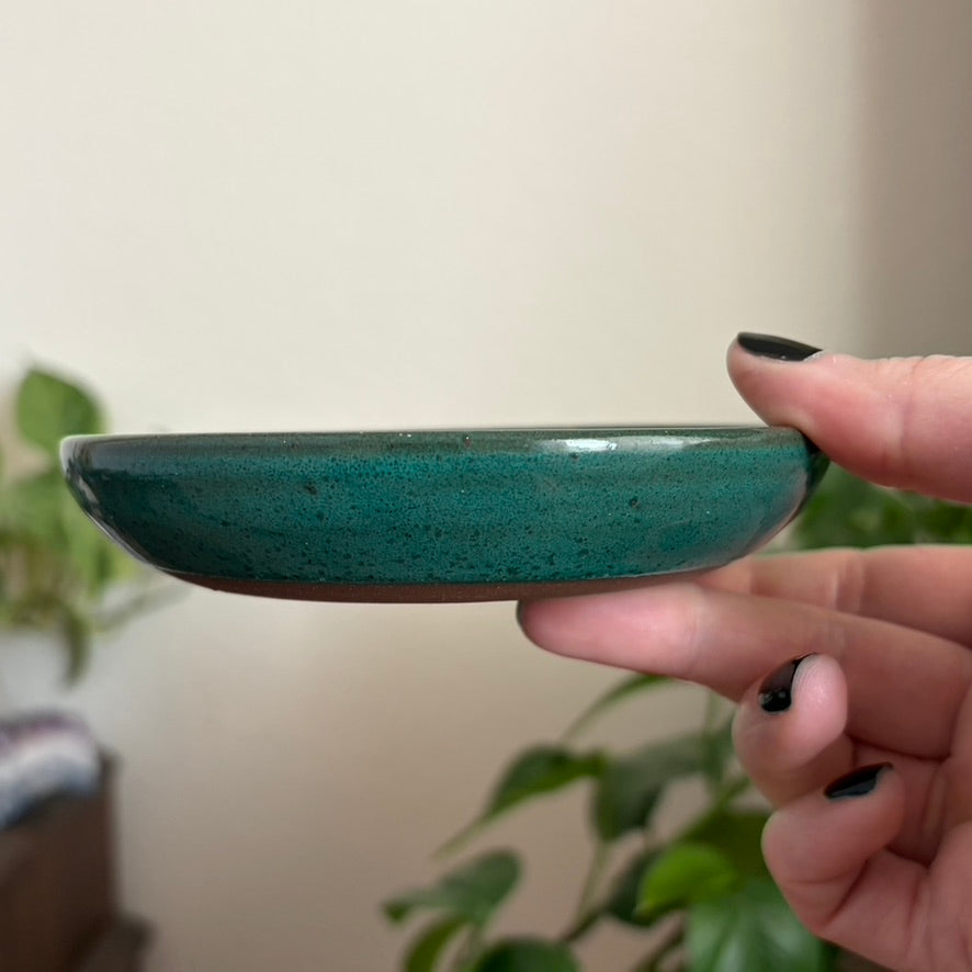 Celestial Golden Butterfly Incense Holder • Emerald Glaze