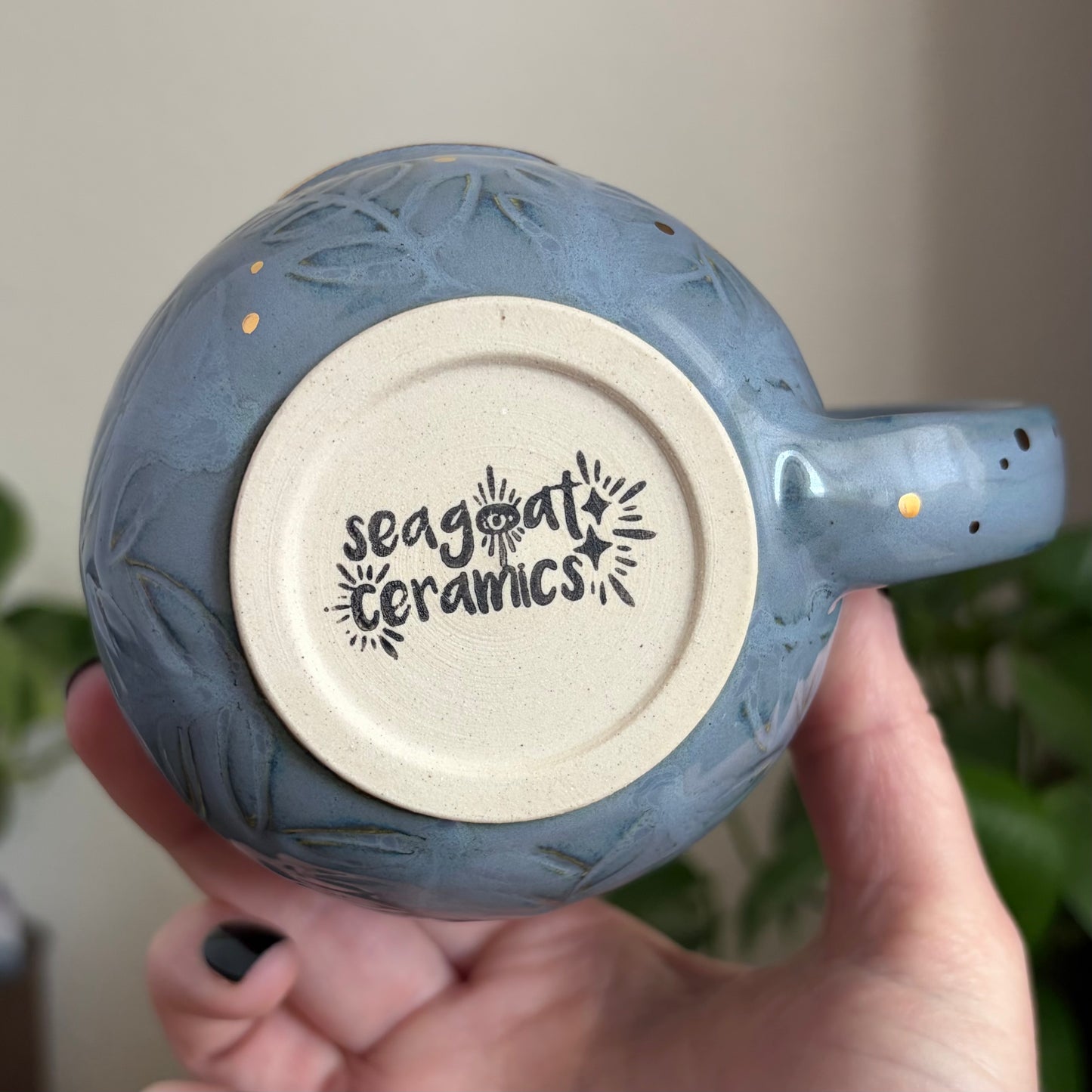 Moonlit Fern Mug • Blue Glaze • 15 fl oz