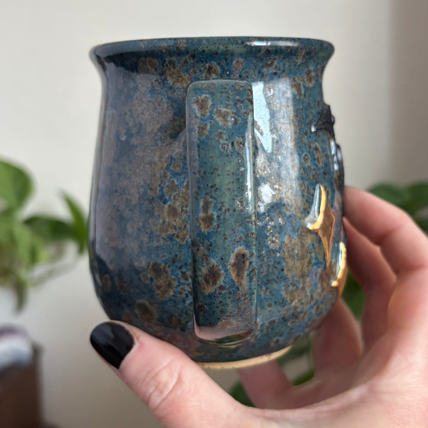 Celestial Raven Mug • Shipwreck Glaze • 15 fl oz