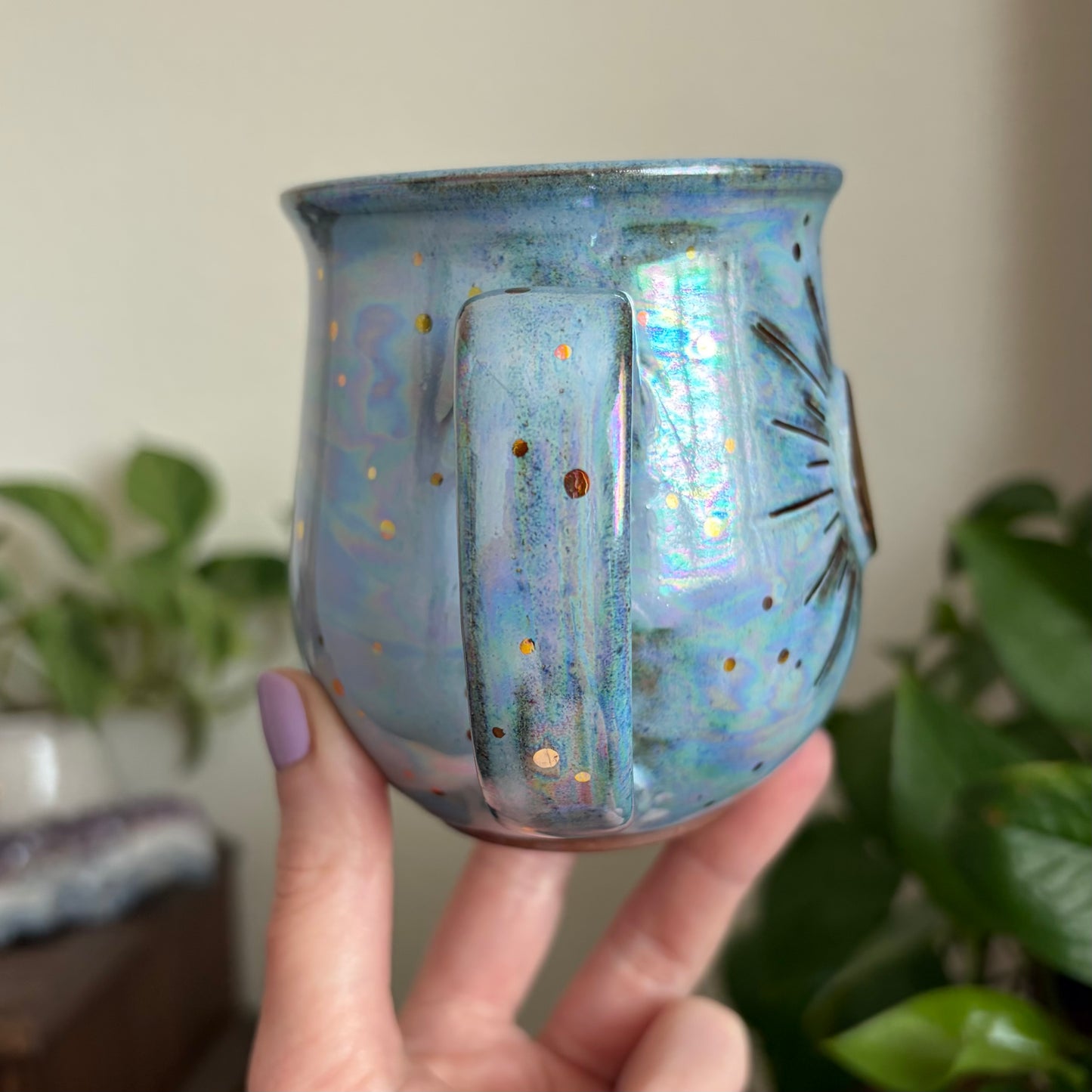 Shining Sun Mug • Aura Blue Glaze • 13 fl oz