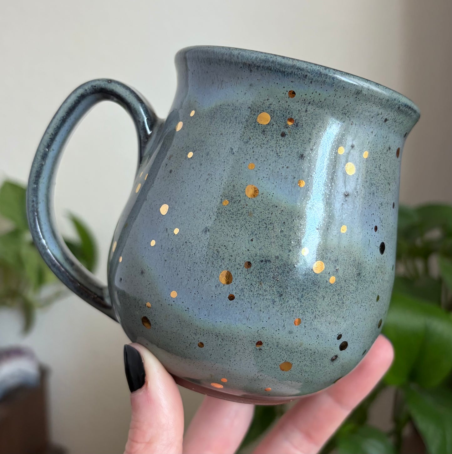 MADE-TO-ORDER • Dark & Moody Strawberry + Flowers Mug • Moody Blue Glaze *READ FULL DETAILS*