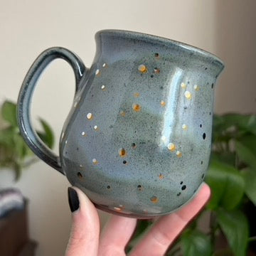 Strawberry + Flowers Mug • Blue Glaze • 15 fl oz
