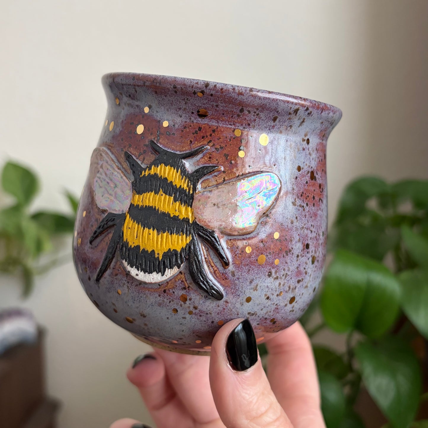 Bee Small Planter • Déjà Vu Glaze • Drainage
