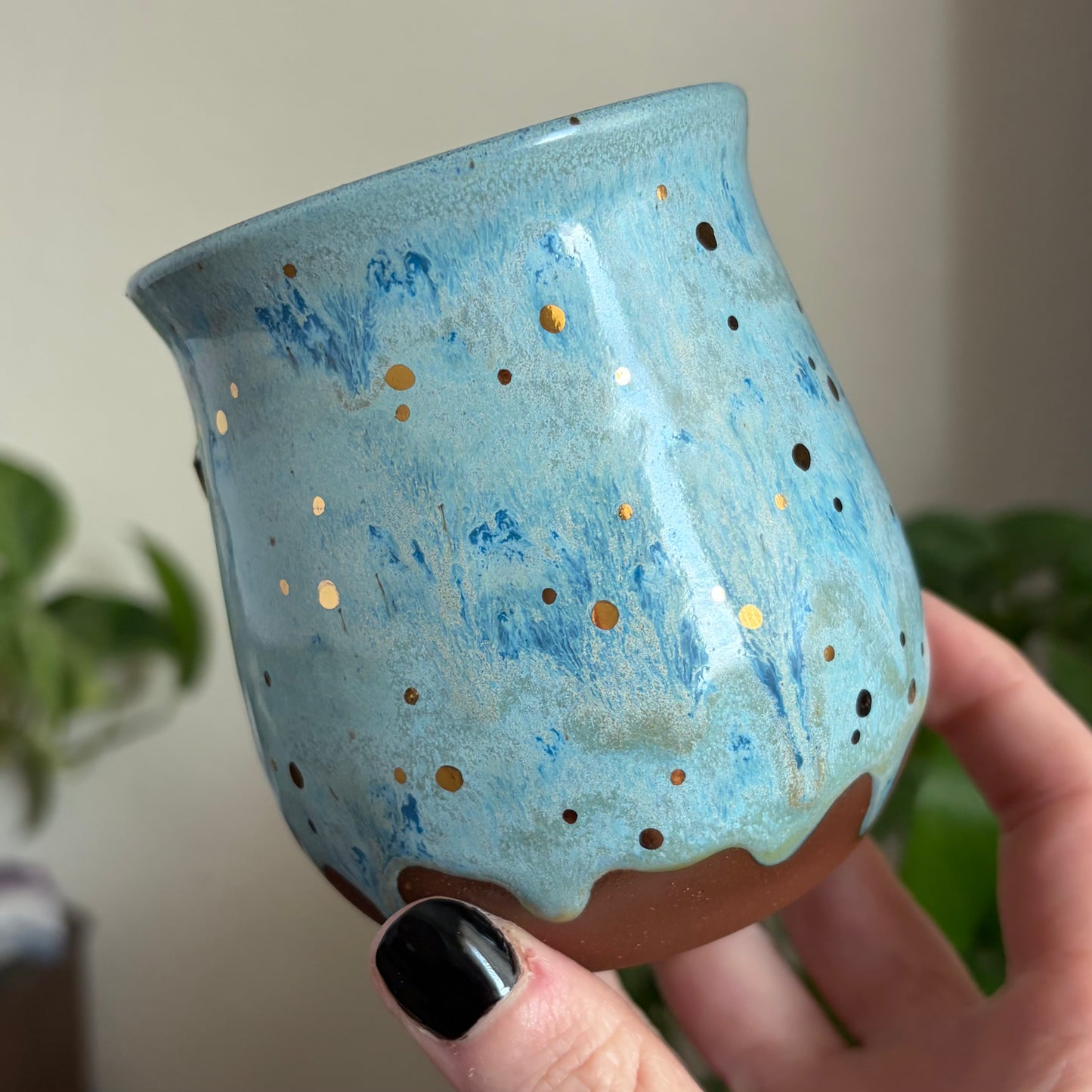 Crescent Moon + Star Mug • Drippy Mermaid Cove Glaze • 12 fl oz