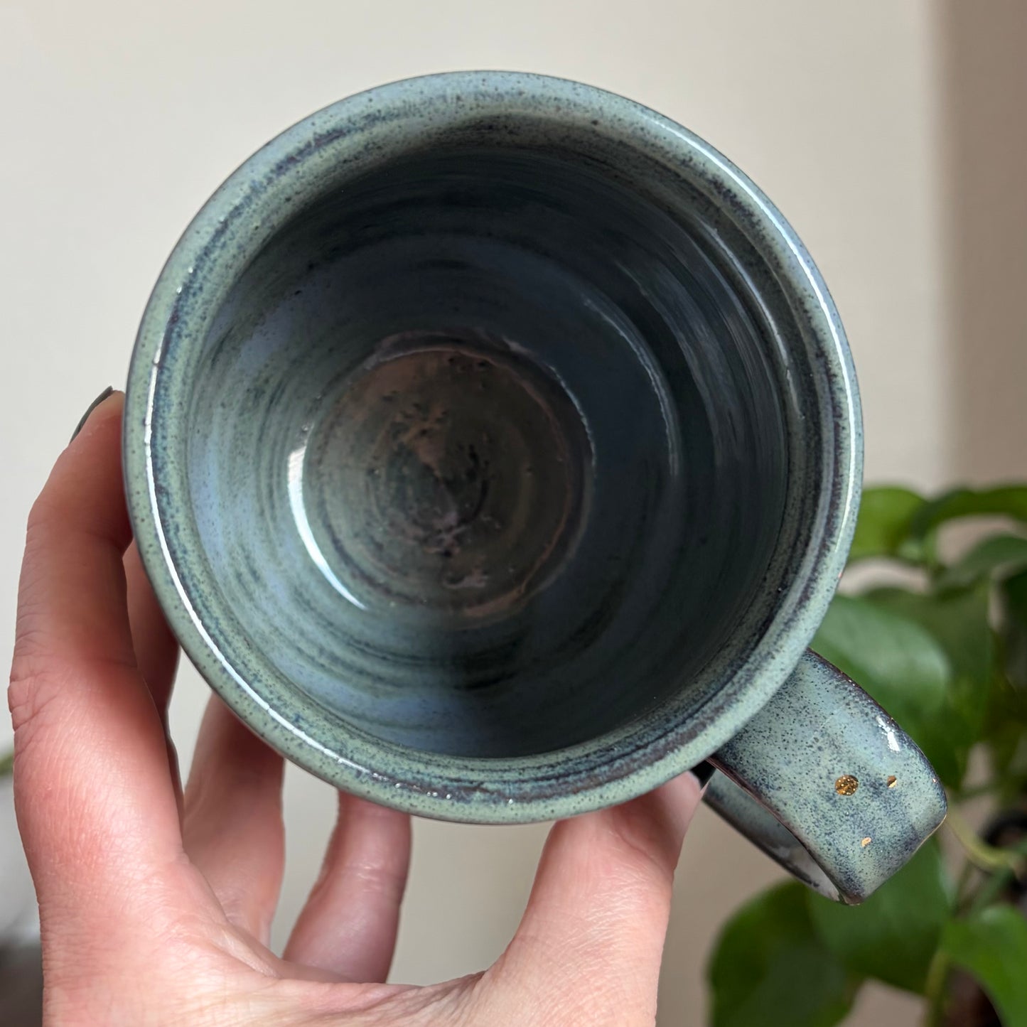 Raven + Stars Mug • Drippy Moody Blue Glaze • 13 fl oz