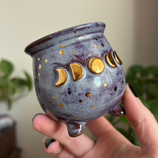 Moon Phase Mini Ritual Cauldron • Déjà Vu Glaze