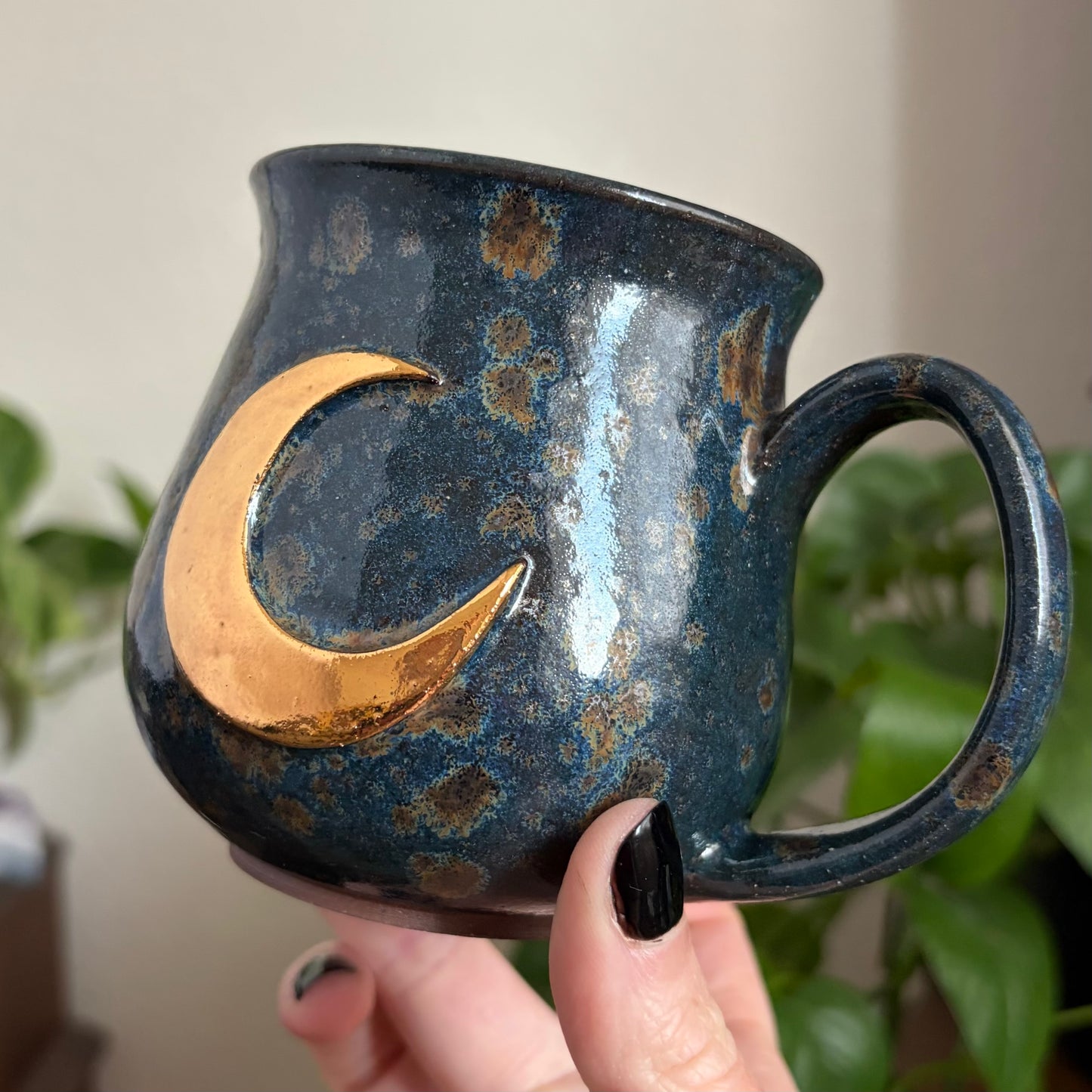 Moon + Stars Double Sided Mug • Shipwreck Glaze • 12 fl oz