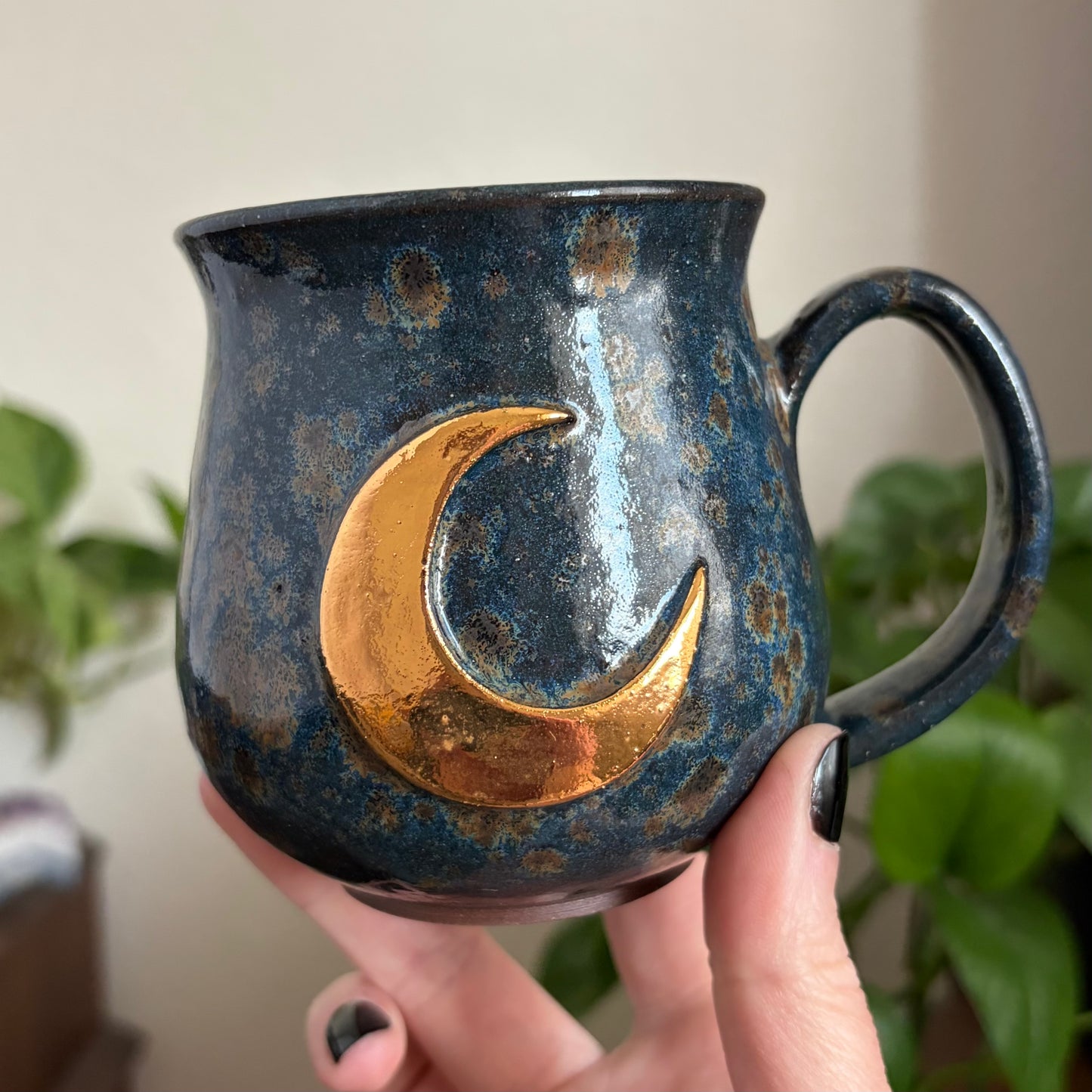 Moon + Stars Double Sided Mug • Shipwreck Glaze • 12 fl oz