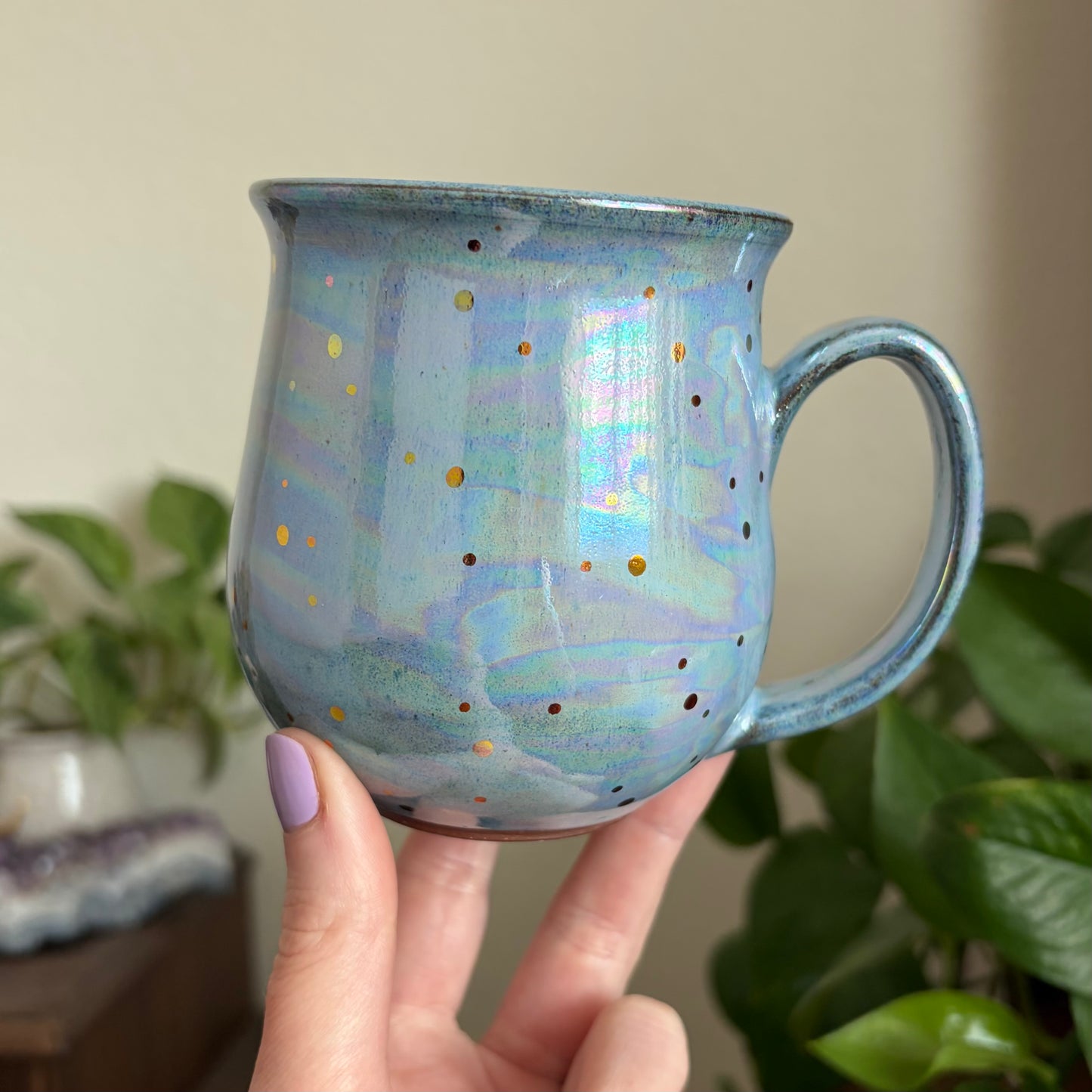 Shining Sun Mug • Aura Blue Glaze • 13 fl oz