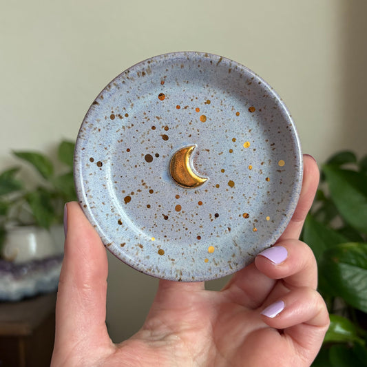 Crescent Moon Ring Bowl • Lavender Haze Glaze