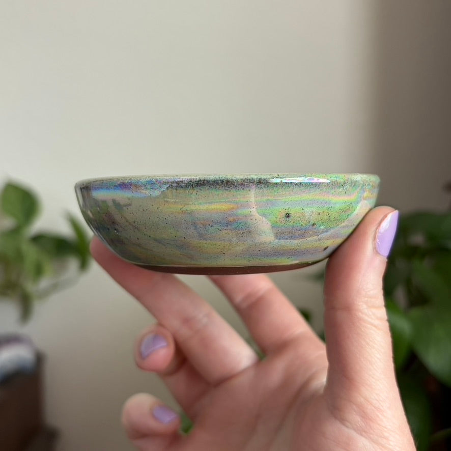 Crescent Moon Small Bowl • Aura Meadow Glaze