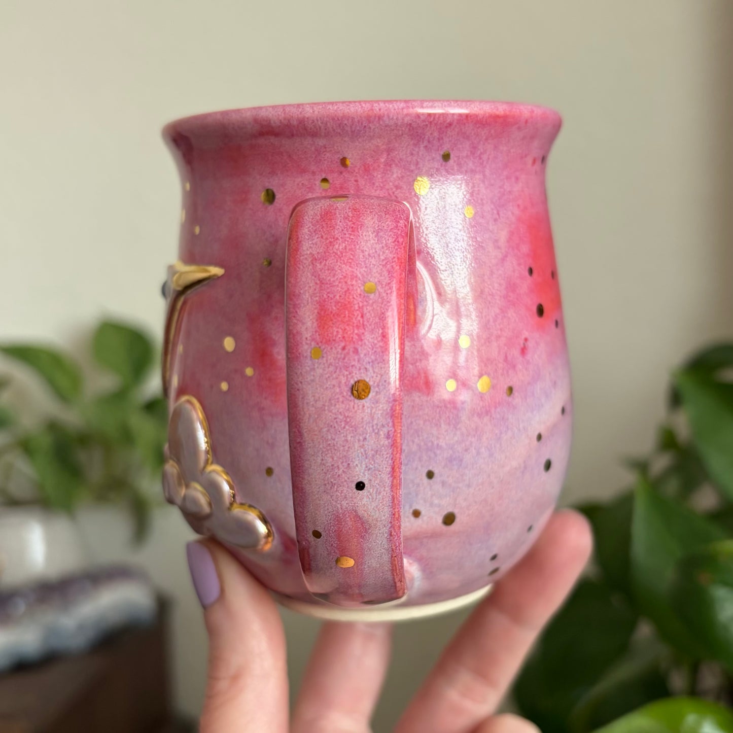 Hummingbird + Clouds Mug • Electric Cosmos Glaze • 14 fl oz