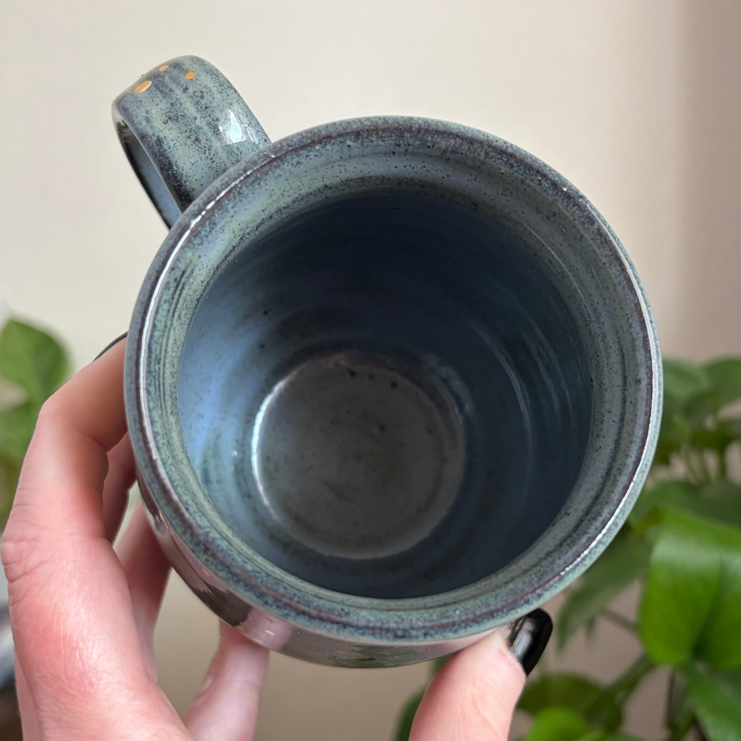 Strawberry + Flowers Mug • Blue Glaze • 15 fl oz