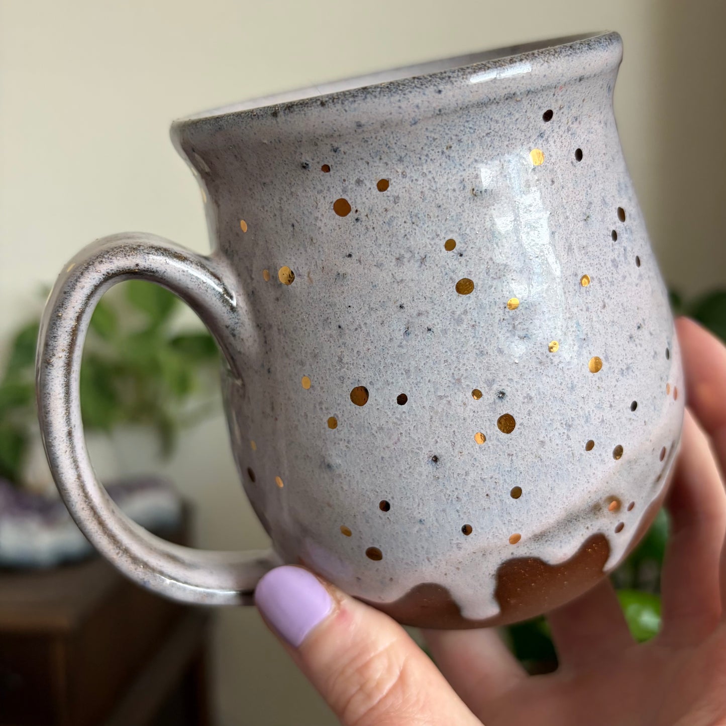 Celestial Hare Mug • Drippy Lavender Haze Glaze • 17 fl oz