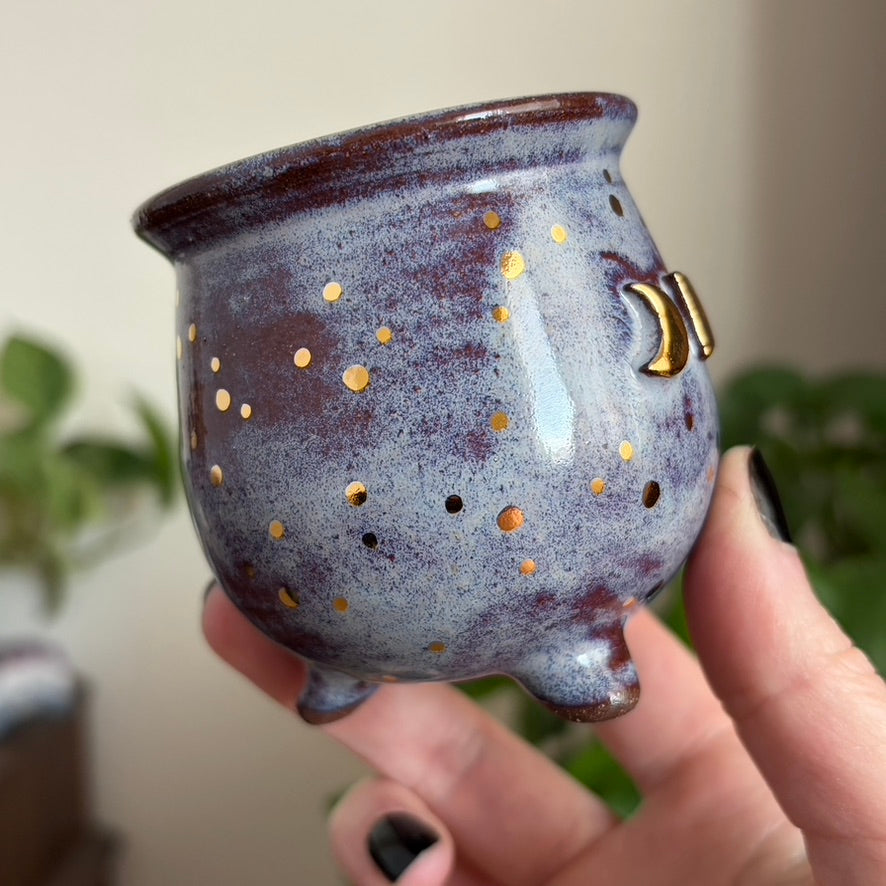 Moon Phase Mini Ritual Cauldron • Déjà Vu Glaze