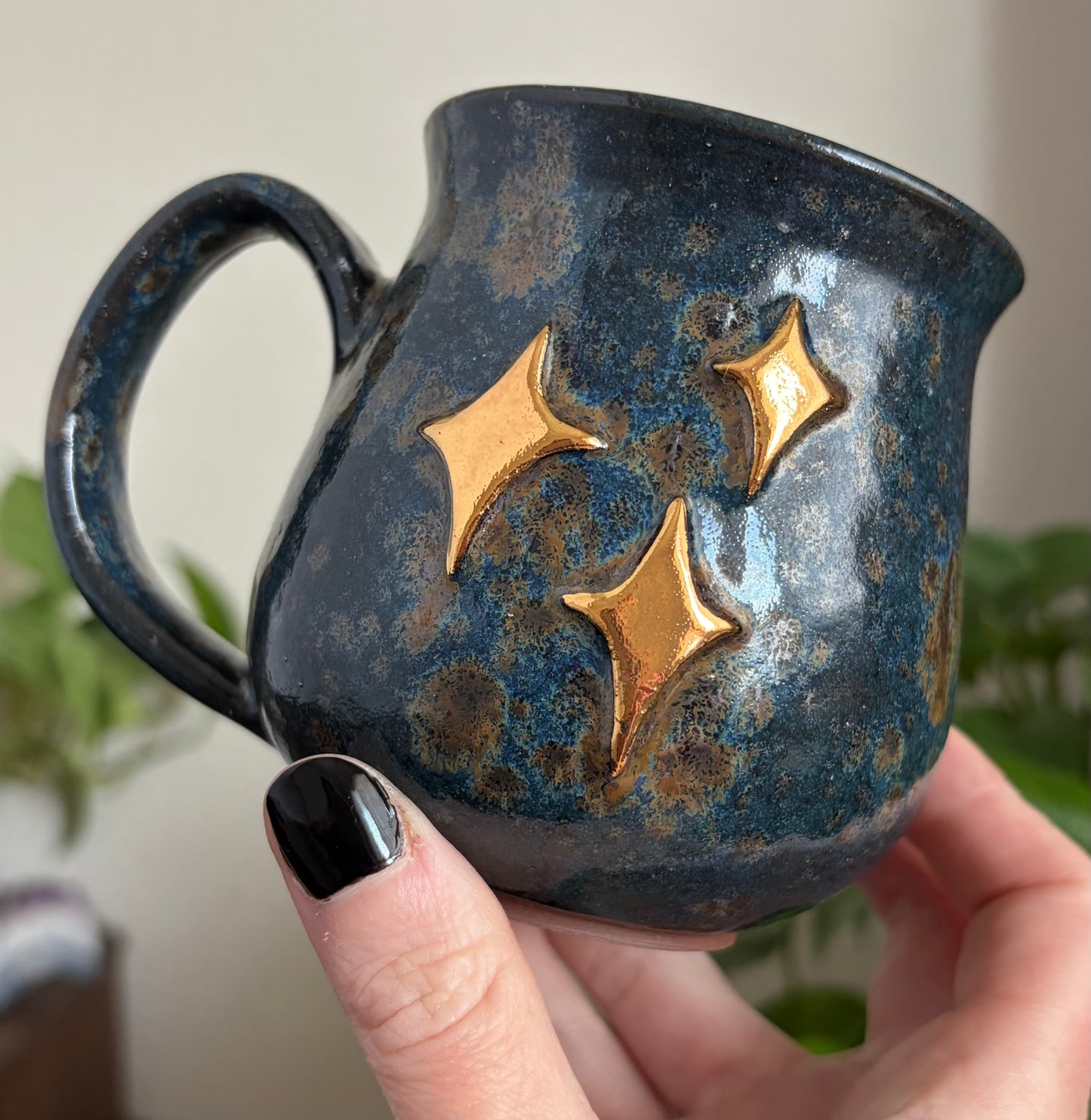 Moon + Stars Double Sided Mug • Shipwreck Glaze • 12 fl oz