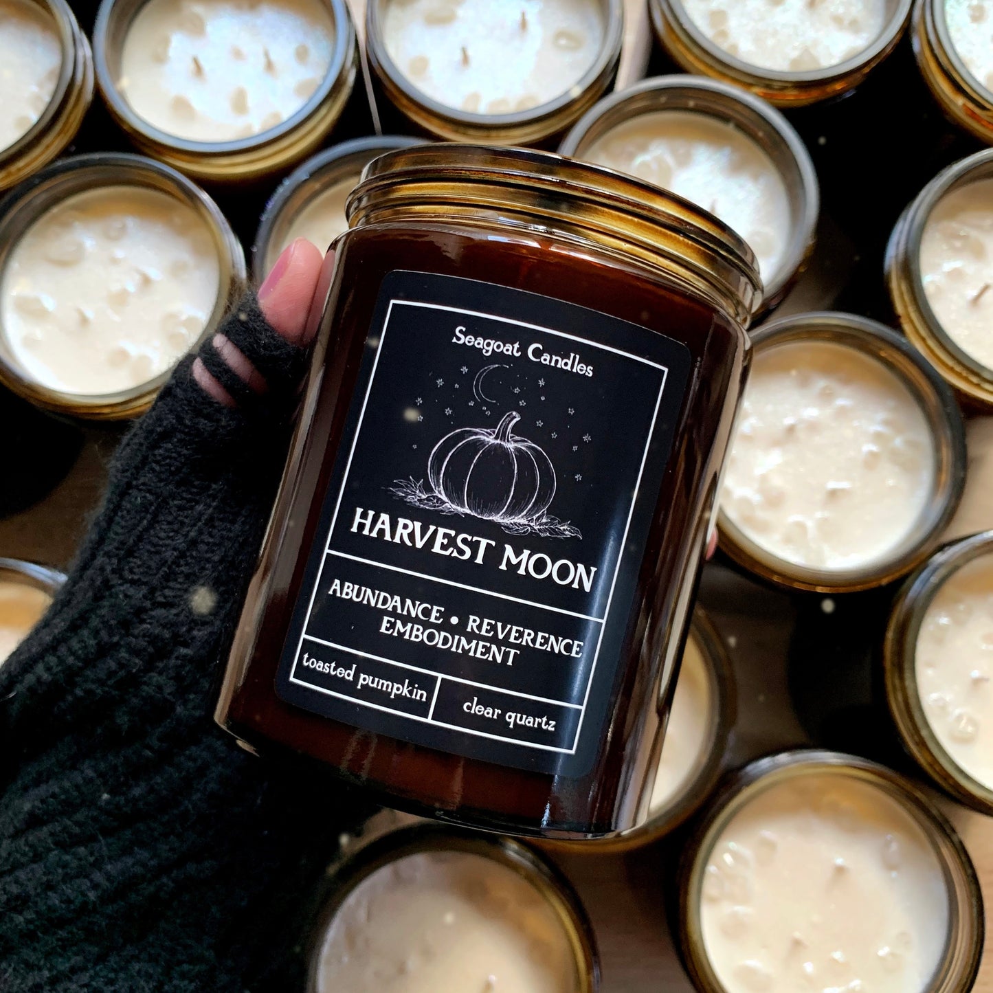 HARVEST MOON CANDLE • toasted pumpkin + clear quartz