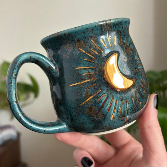 Crescent Burst Mug • Shipwreck Glaze • 11 fl oz