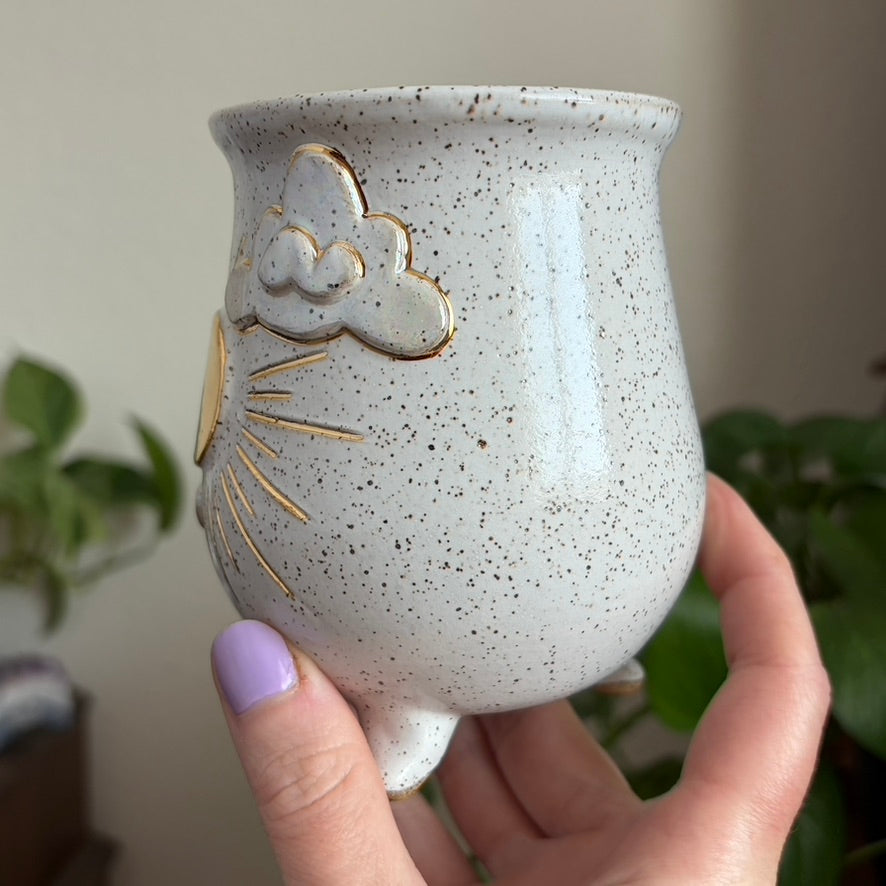 Mostly Sunny Cauldron Mug • Snow Glaze • 15 fl oz