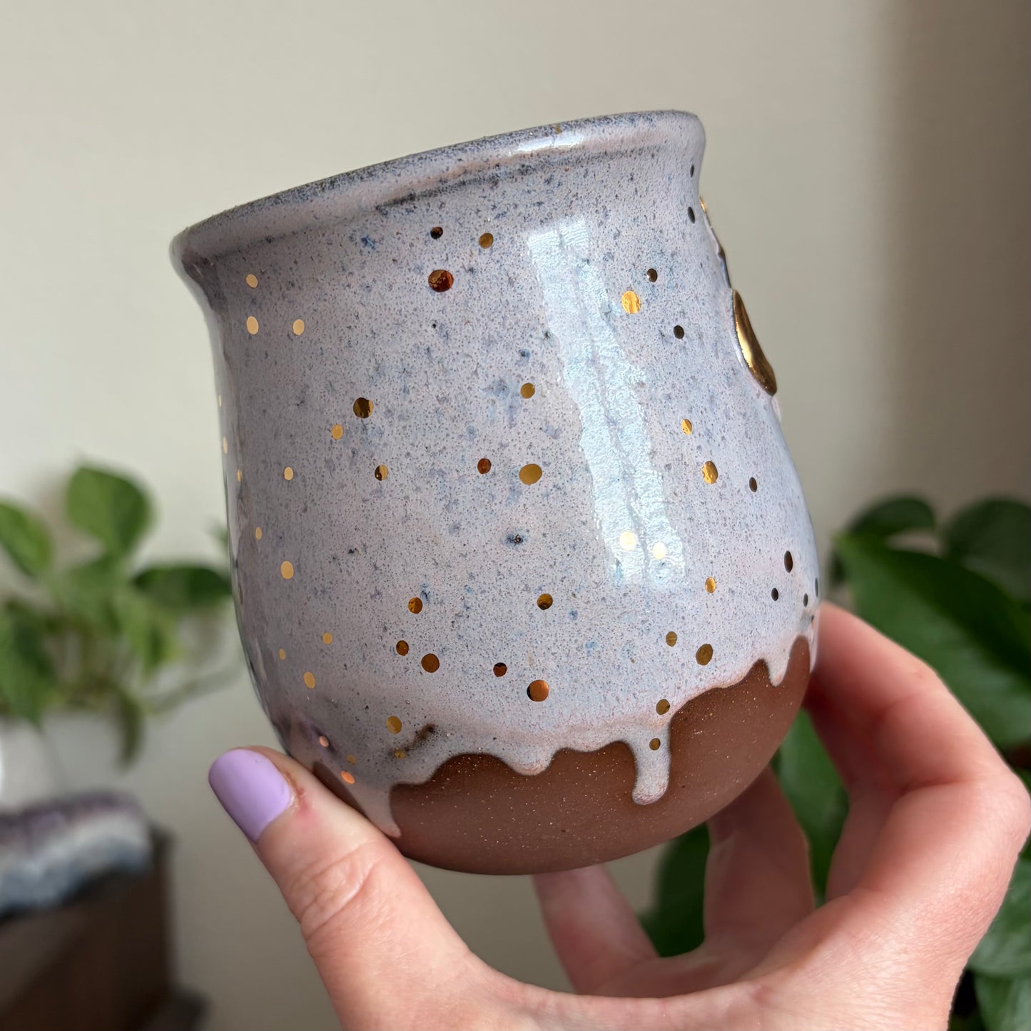 Celestial Hare Mug • Drippy Lavender Haze Glaze • 17 fl oz