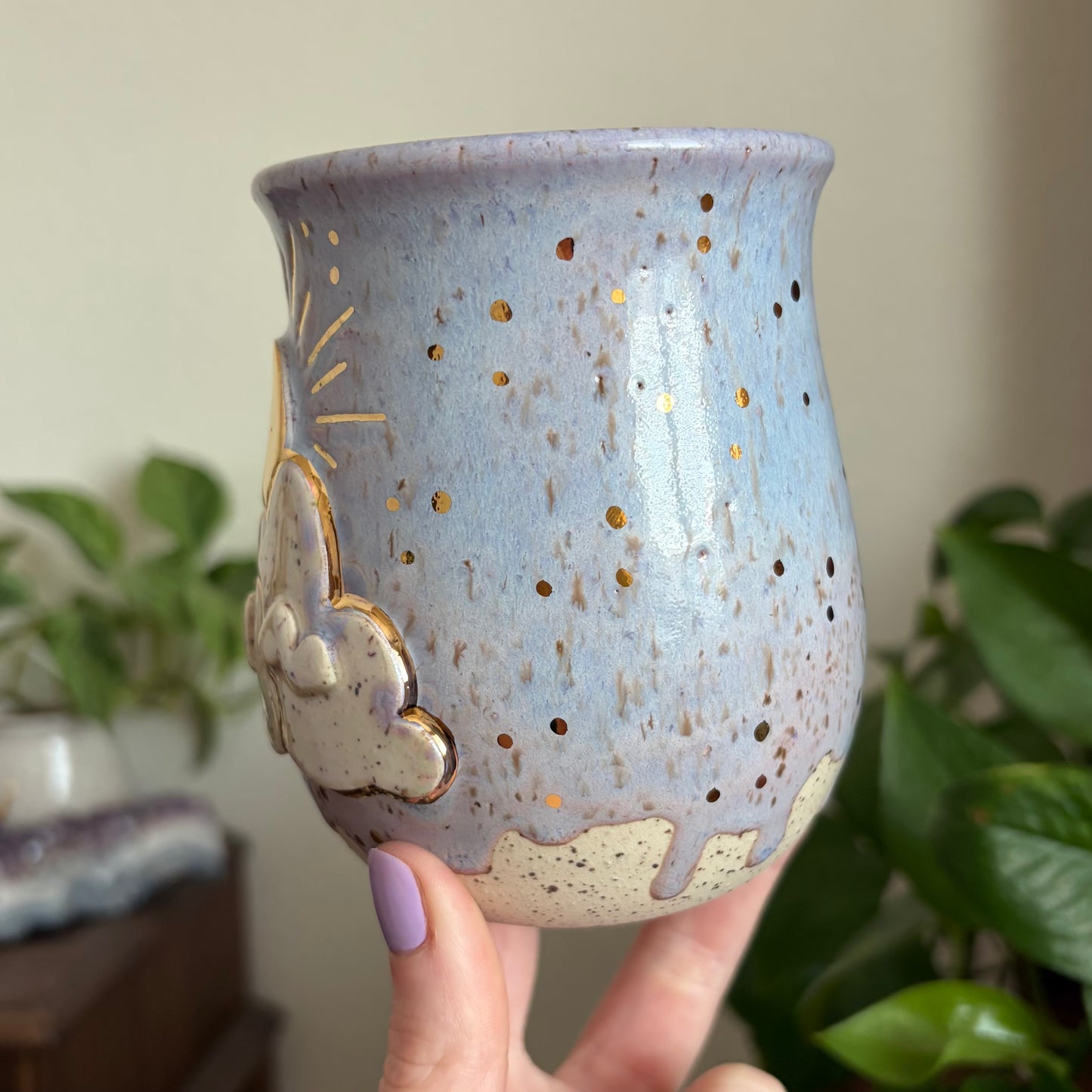 Sunrise Mug • Drippy Lavender Haze Glaze • 17 fl oz