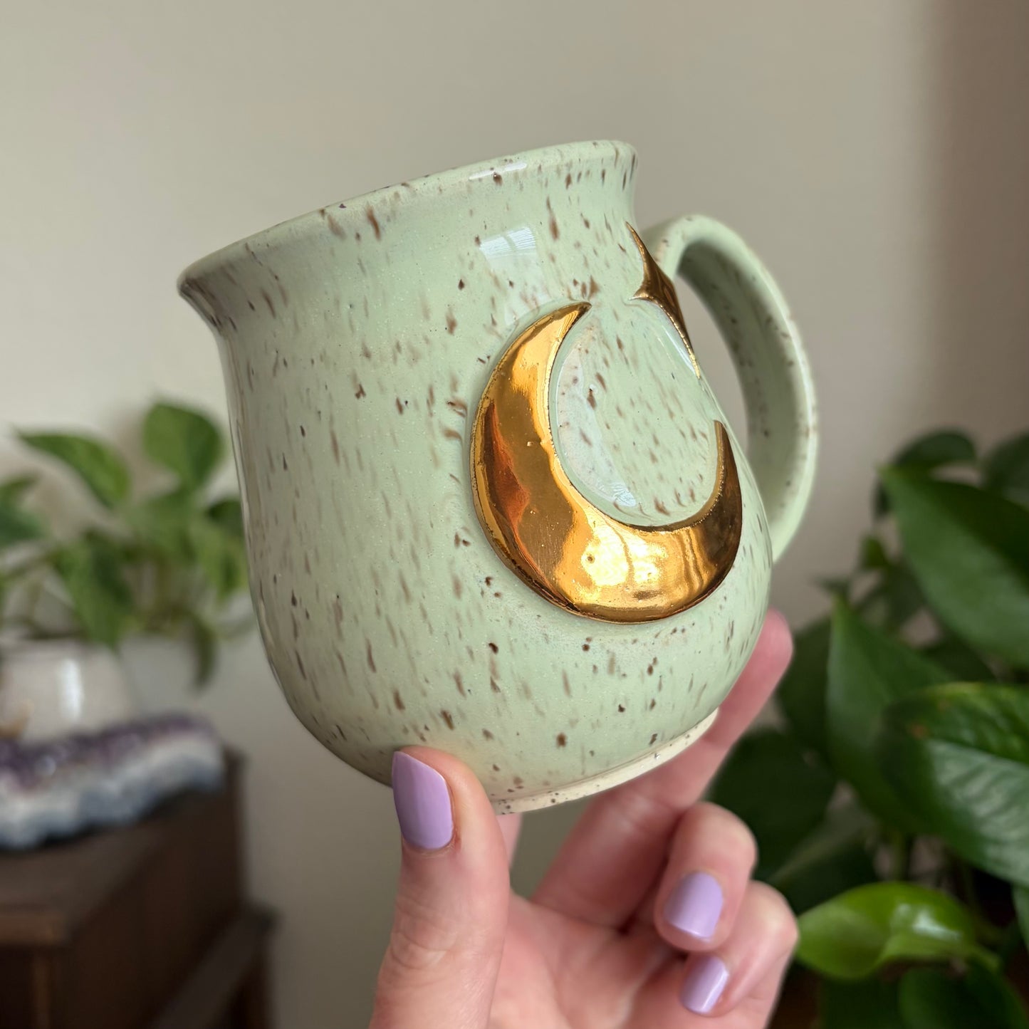 Moon + Star Mug • Meadow Glaze • 13 fl oz