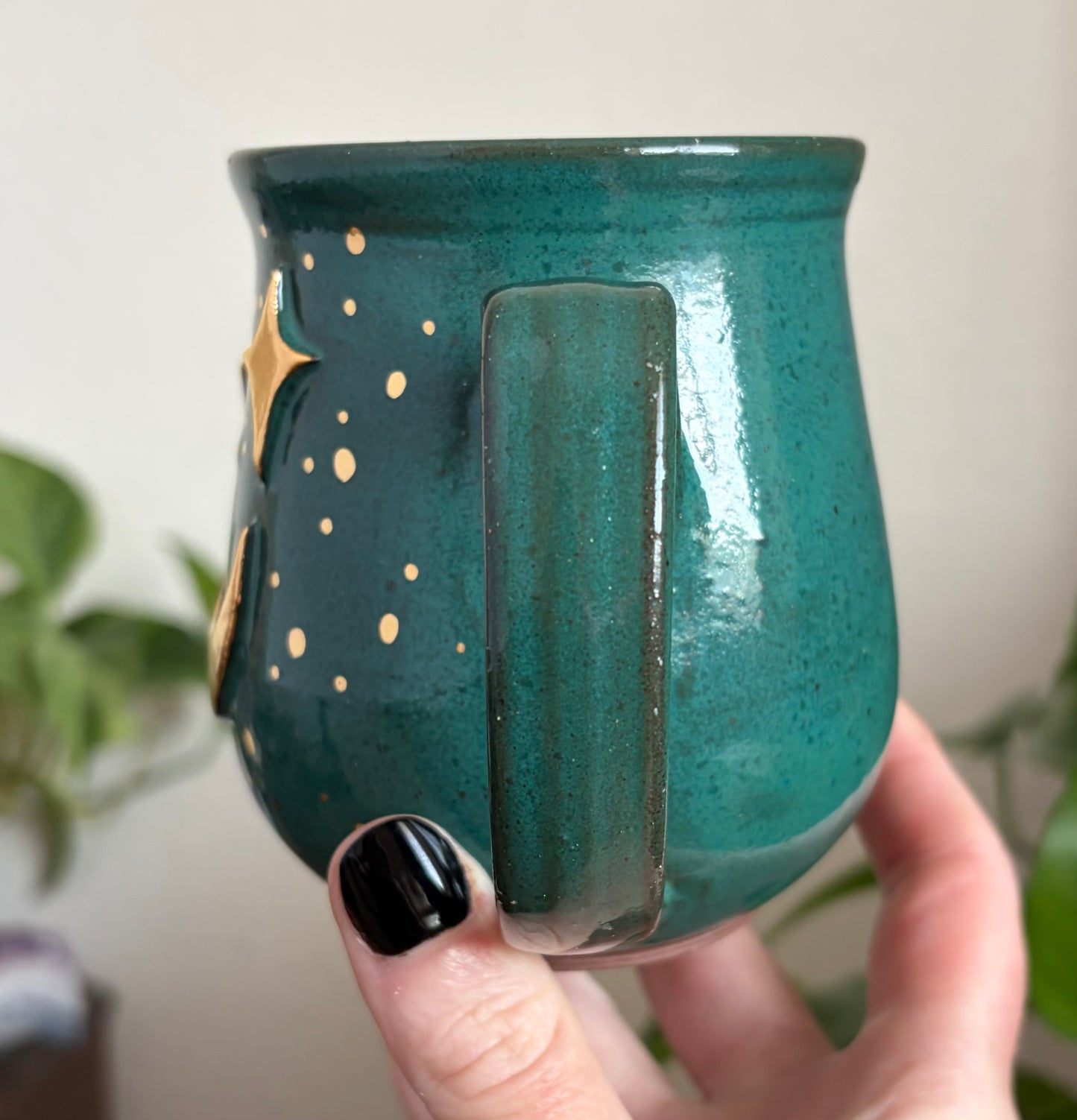Moon + Star Mug • Emerald Glaze • 13 fl oz