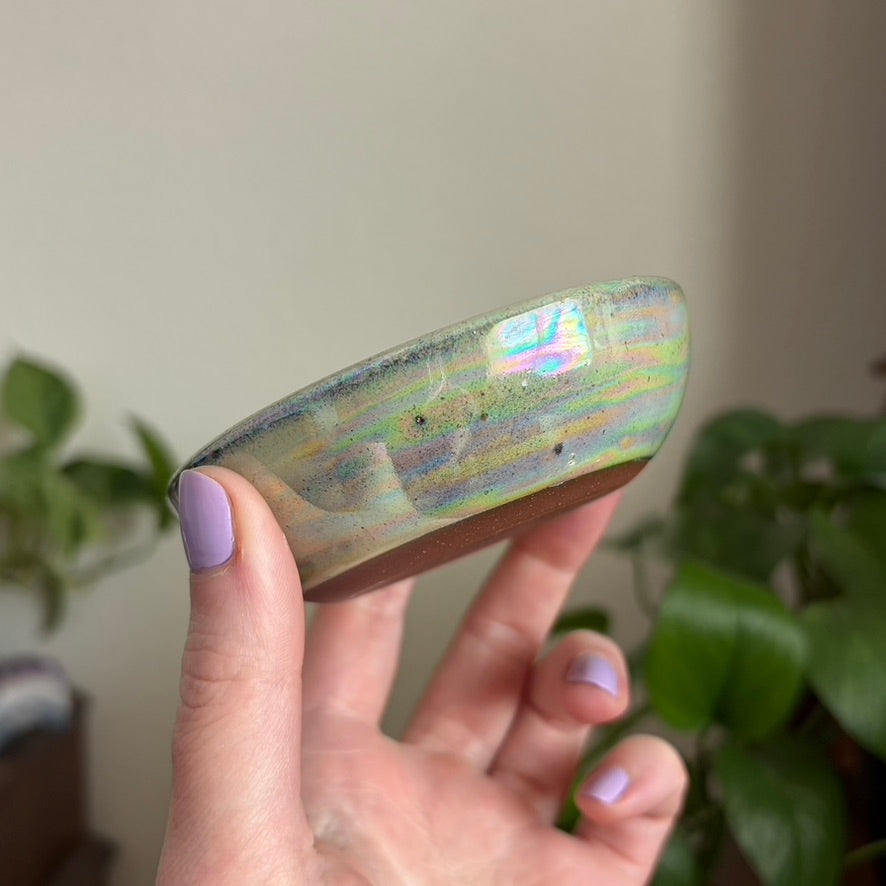 Crescent Moon Small Bowl • Aura Meadow Glaze